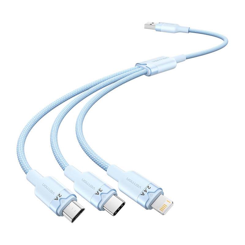 49805_1 Kabel USB 2.0 A do 3w1 3A Vention CTPLG 1.5M (niebieski) - obrazek 1