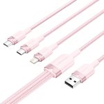 Kabel USB 2.0 A do 3w1 3A Vention CTPPG 1.5M (różowy) - obrazek 2