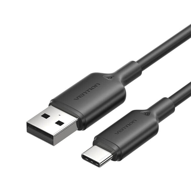 49813_1 Kabel USB 2.0 A do USB-C 3A Vention CTQBH 2M (czarny) - obrazek 1