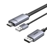 Kabel DisplayPort HDMI Ugreen HD169 4K 60Hz 2m (czarny) - obrazek 2