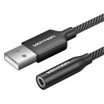 Jednoportowa zewnętrzna karta dźwiękowa USB Vention Gome 1m (czarna) - obrazek 2