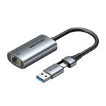 Adapter Vention USB-A + USB-C do Gigabit Ethernet 0.15m - obrazek 2