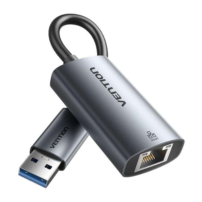 51056_4 Adapter Vention USB-A + USB-C do Gigabit Ethernet 0.15m - obrazek 1