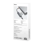 Hub 4w1 Baseus UltraJoy USB-C do 3x USB 3.0 + RJ45 (szary) - obrazek 9