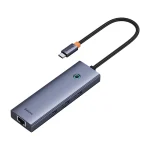 Hub 4w1 Baseus UltraJoy USB-C do 3x USB 3.0 + RJ45 (szary) - obrazek 6