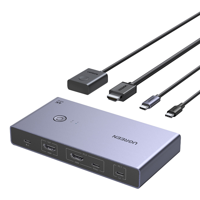 54565_1 Przełącznik Switch KVM Ugreen CM731 2w1 USB-C + HDMI - obrazek 1