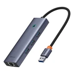 Hub USB BASEUS UltraJoy 4-portowy RJ45 (szary) - obrazek 4