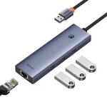 Hub USB BASEUS UltraJoy 4-portowy RJ45 (szary) - obrazek 6