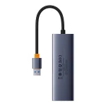 Hub USB BASEUS UltraJoy 4-portowy RJ45 (szary) - obrazek 2