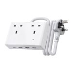 Listwa zasilająca Ugreen Nexode S620 (standard UK) 2x AC, 3x USB, 1x USB-C, 1.5m (biała)