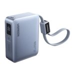 Powerbank 10000mAh Ugreen PB584, USB + USB-C, 33W, wbudowany kabel (szary) - obrazek 2