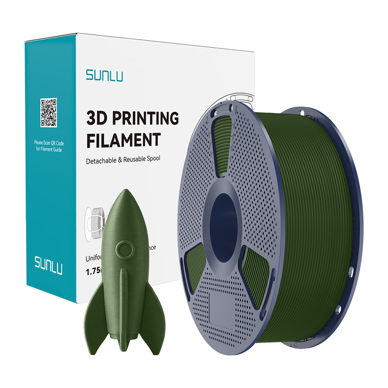 57732_3 Filament SUNLU PLA High-Speed 1.75mm 1kg (oliwkowy) - obrazek 1