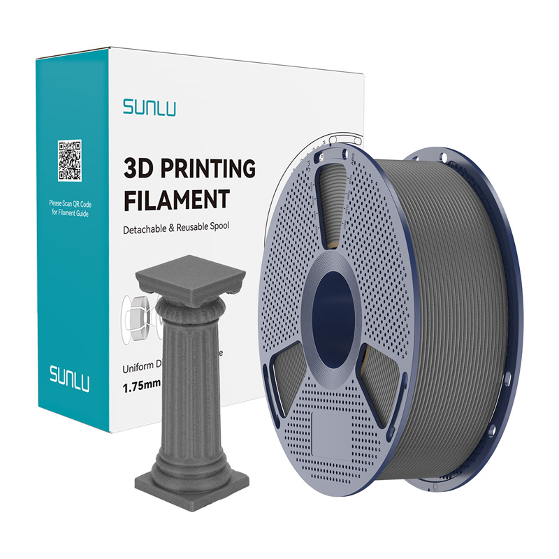 57747_1 Filament SUNLU PLA High-Speed Marble 1.75mm 1kg (szary beton) - obrazek 1