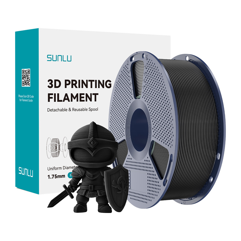 57786_1 Filament SUNLU PLA+ 1.75mm 1kg (czarny) - obrazek 1