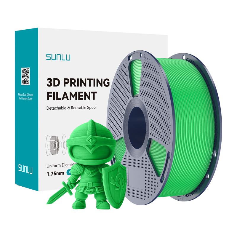 58001_1 Filament SUNLU PLA+ 1.75mm 1kg (zielony) - obrazek 1