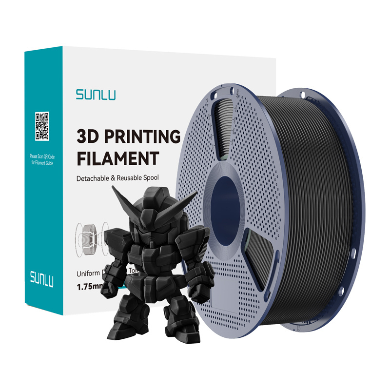 58009_1 Filament SUNLU PLA+ 2.0 1.75mm 1kg (czarny) - obrazek 1