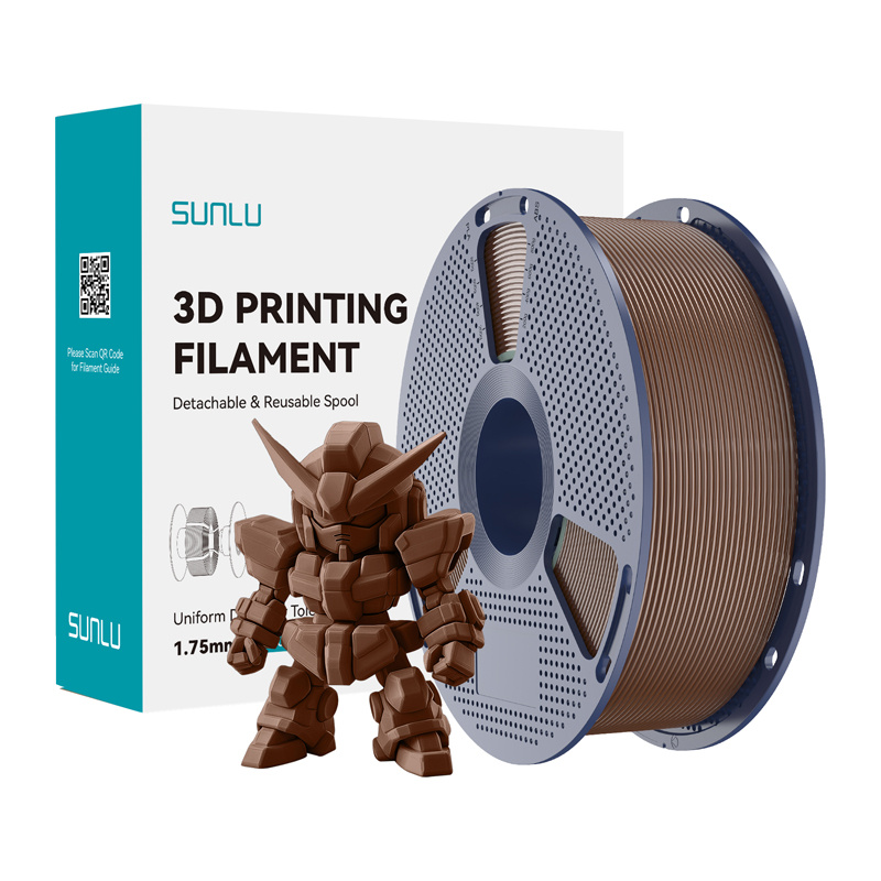 58010_1 Filament SUNLU PLA+ 2.0 1.75mm 1kg (kawowy) - obrazek 1