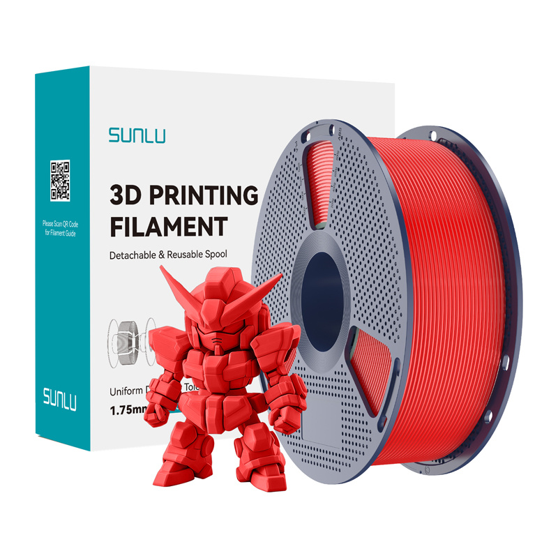 58011_1 Filament SUNLU PLA+ 2.0 1.75mm 1kg (czerwony) - obrazek 1