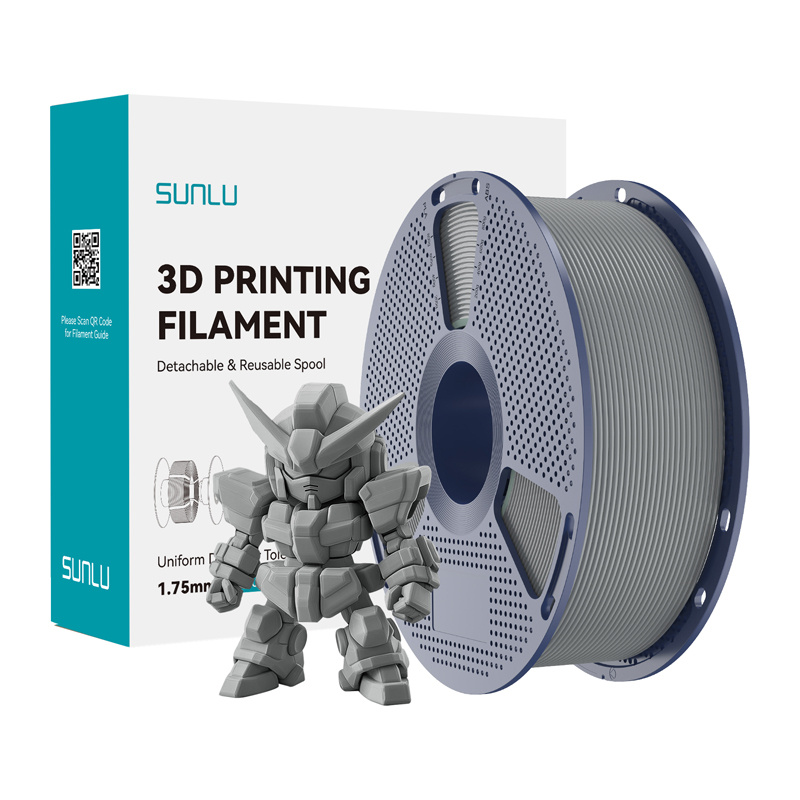 58017_1 Filament SUNLU PLA+ 2.0 1.75mm 1kg (szary) - obrazek 1