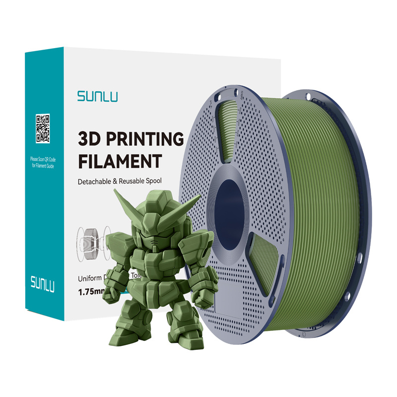 58019_1 Filament SUNLU PLA+ 2.0 1.75mm 1kg (oliwkowy) - obrazek 1