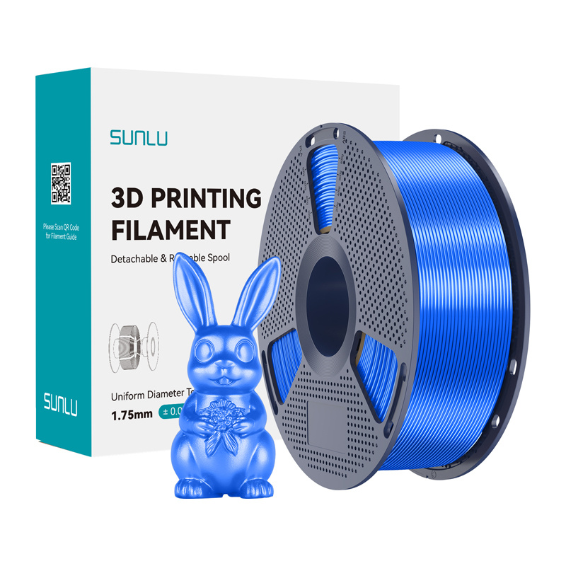 58029_1 Filament SUNLU PLA+ Silk 1.75mm 1kg (niebieski) - obrazek 1