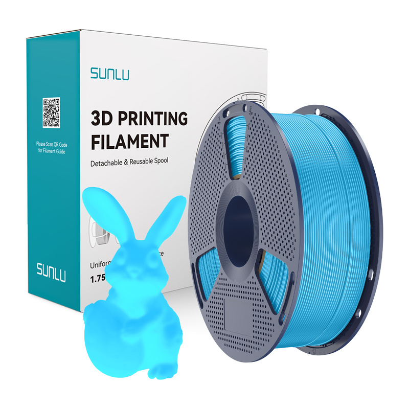 58173_1 Filament SUNLU PLA Glow In The Dark 1.75mm 1kg (niebieski) - obrazek 1