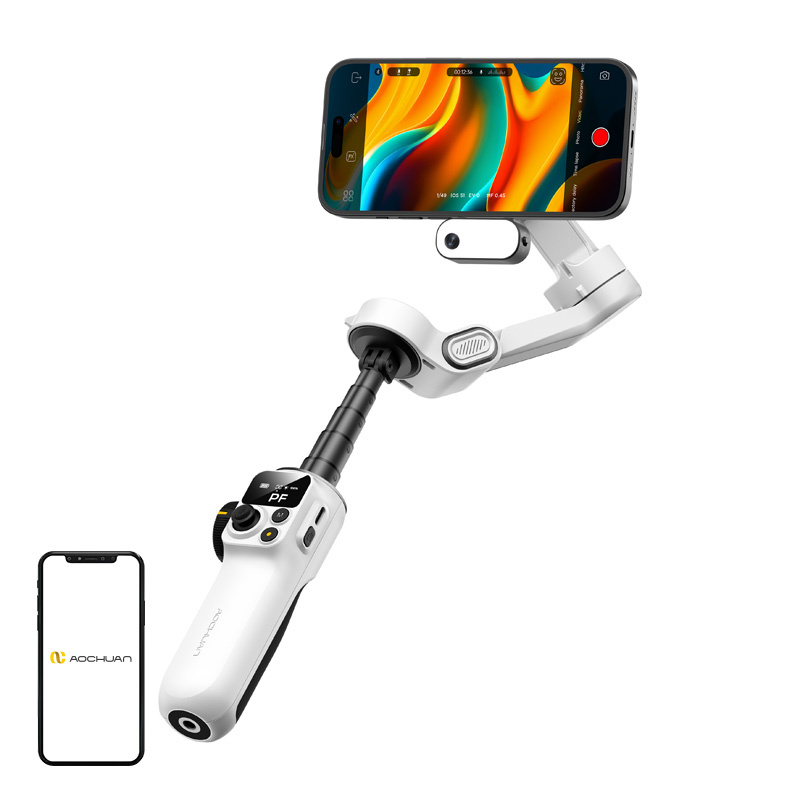 58226_1 Gimbal AOCHUAN P2 z czujnikiem AI (biały) - obrazek 1