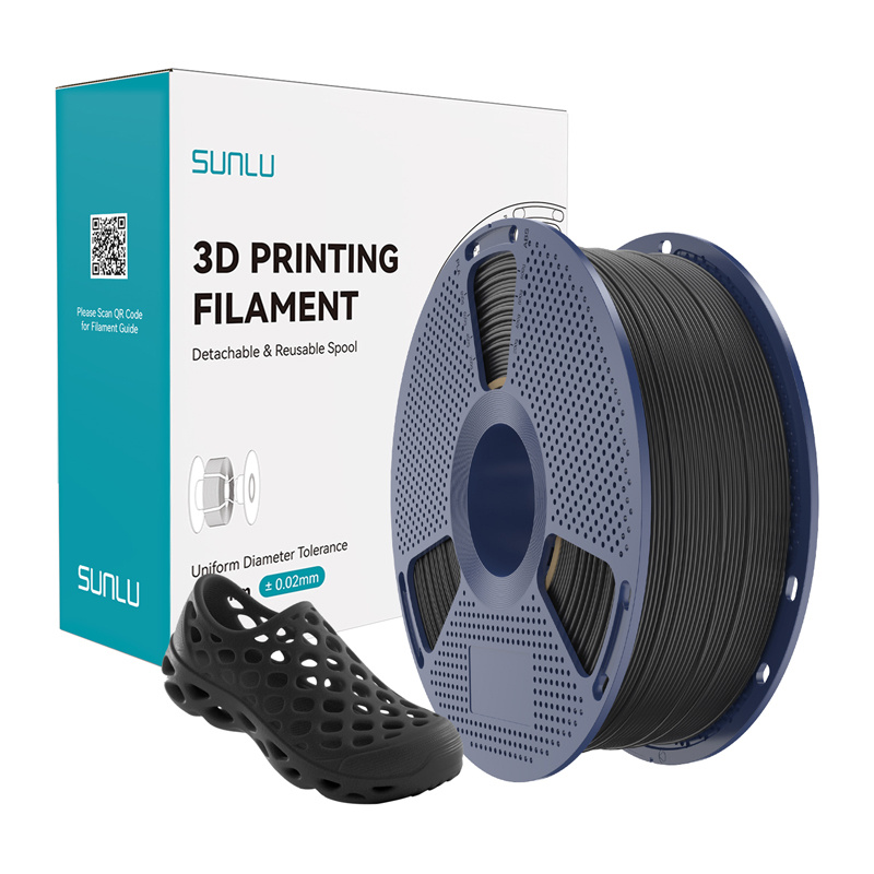 58627_1 Filament SUNLU TPU 95A 1.75mm 1kg (czarny) - obrazek 1